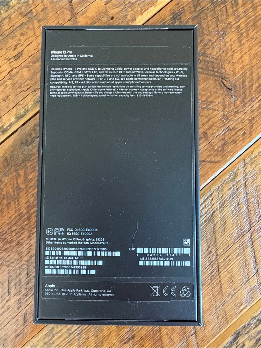 EMPTY BOX Apple 13 Pro Max in Graphite Black